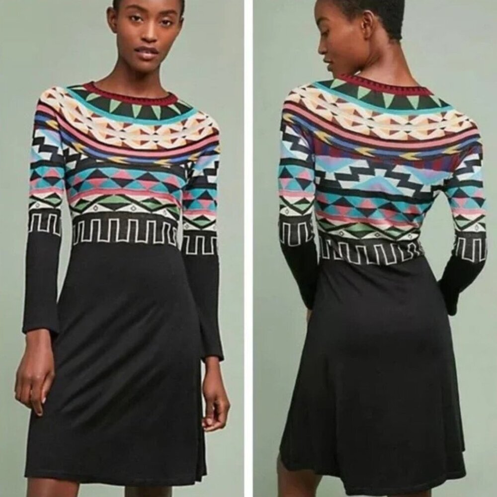Anthropologie Aldo Martins Geo Lucerne Sweater Mini Dress Size XS 23078